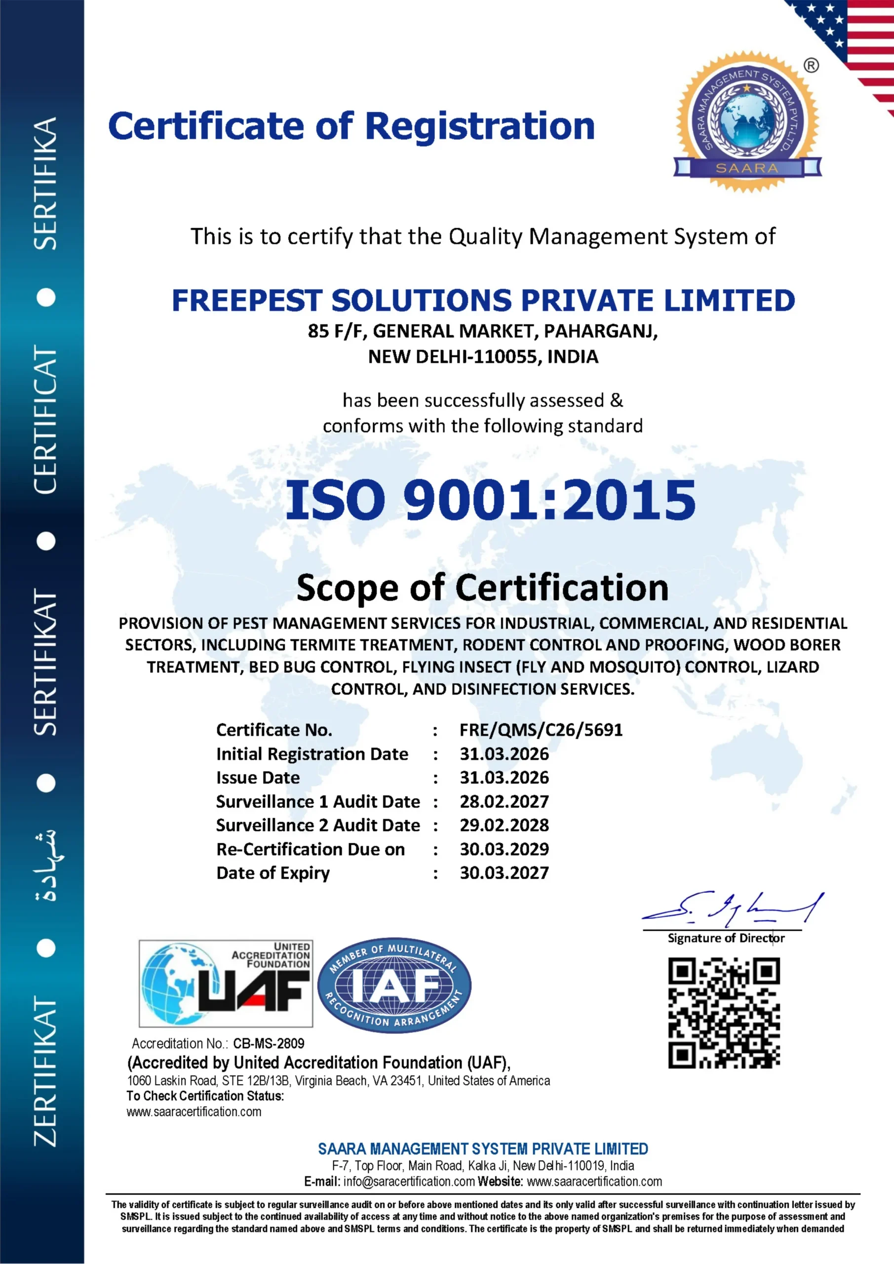 Freepest Solution Private Limited-QMS